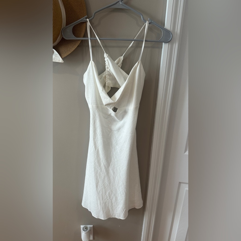 Cotton candy LA white cut out dress